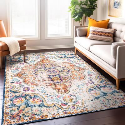 The Curated Nomad Sunset Distressed Vintage Bohemian Rug