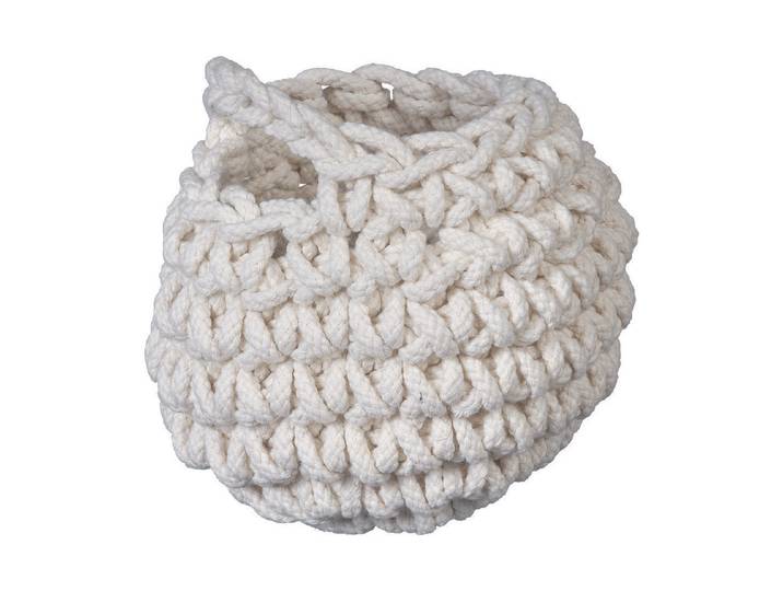 Korb gestrickt grau ØxH 14x10 cm