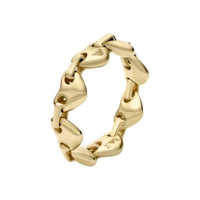 Fingerring EMPORIO ARMANI "Schmuck Geschenk Metall, Schmuck Geschenk Metall Herzen" Gr. 16, gold (gelbgoldfarben), Fingerringe, Damen, 16, Metall, 7,5mm, Fingerring