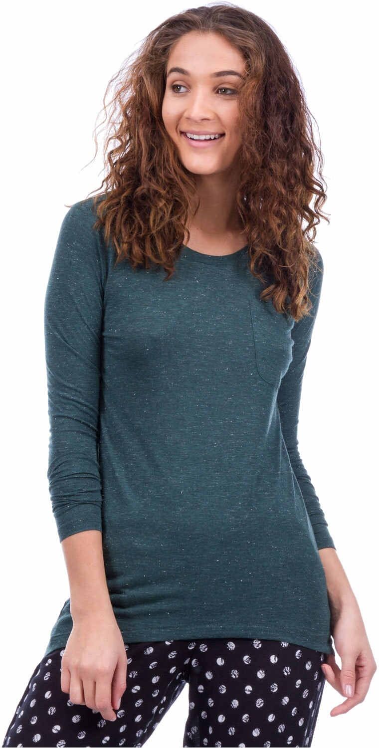 Bench longsleeve glitter camiseta manga larga mujer Verde (XS)