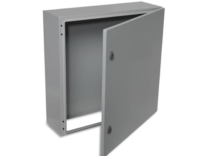 BOXEXPERT Verteilerkasten außen IP66 Stahlblech 600x600x200mm Serie Treva wasserdicht Schaltschrank Stromkasten Schaltkasten Wandschrank Industriegehäuse grau