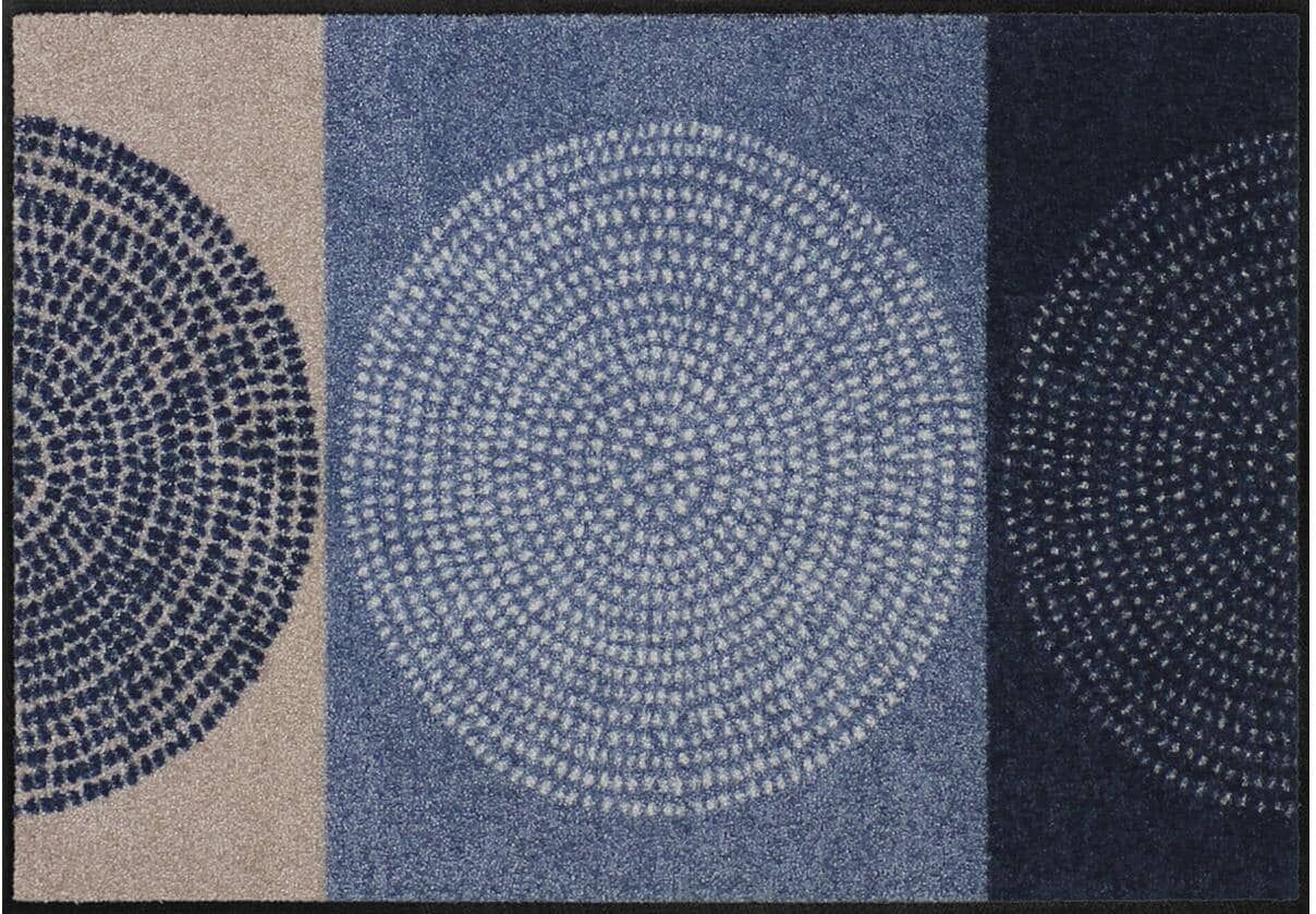 Fussmatte SALONLOEWE "Nestor Denim 50 cm x 75 cm", blau (natur, blau), B:50cm L:75cm, Polyamid, Teppiche, Fussmatte natur, blau B : 50cm 1 Stk., L: 75cm