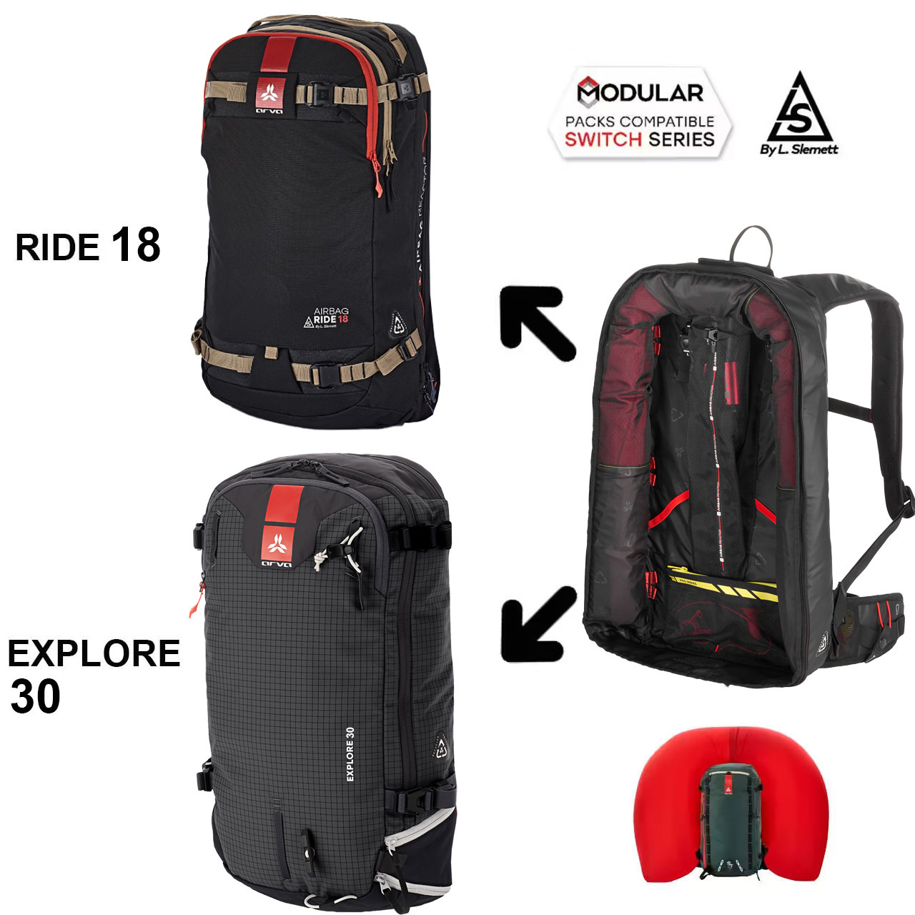 ARVA Airbag Switch Mix Bundle Ride 18 + Explore 30