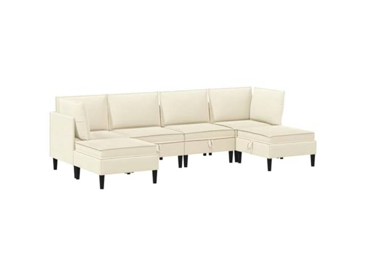 Favemtsl Wohnlandschaft 6-TLG. Sofa Set Modular Creme Stoff Flexibles Couch-Set fürs Wohnzimmer mit 6 Sitzelementen, bequemen Schaumstoffkissen und robustem Sperrholzrahmen.
