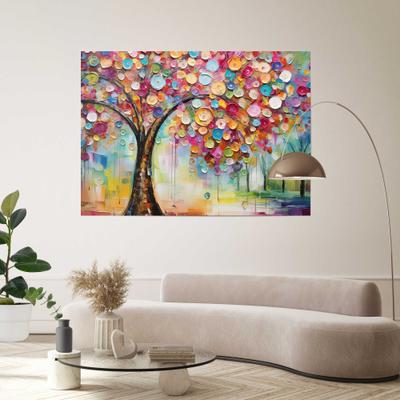 Poster REINDERS "Farbenfroher Baum", bunt (farbe bild(er): mehrfarbig), Bilder, B/H/T: 140cm x 100cm x 0,1cm, Blumen, 1 Stk., Papier, Poster, Wohnzimmer - Mehrfarbig - Papier - Blumen und Pflanzen - 140x100 cm, B:140cm H:100cm T:0,1cm