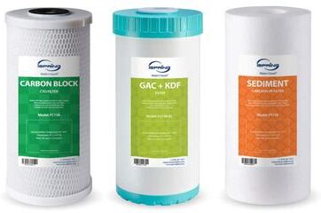 iSpring F3WGB31BKS Whole House Water Filter Replacement Pack, Reduces Heavy Metals, Lead, Hydrogen Sulfide, Chlorine, Sediments