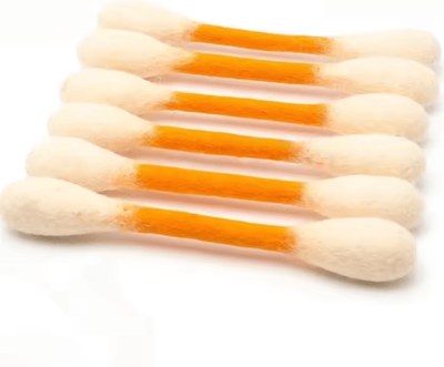 Inspire Curations Giant Cotton Swab Catnip Kicker Toy Durable Dental Chew & Interactive Cat Toy orange 6pcs