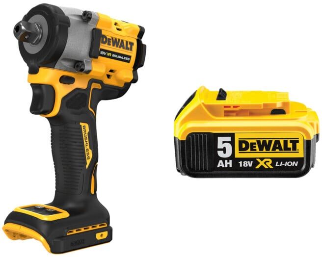 Set DeWalt 18V XR Akku-Schlagschrauber, 1/2 + DeWalt 18,0V / 5,0 Ah Ersatz-Akku