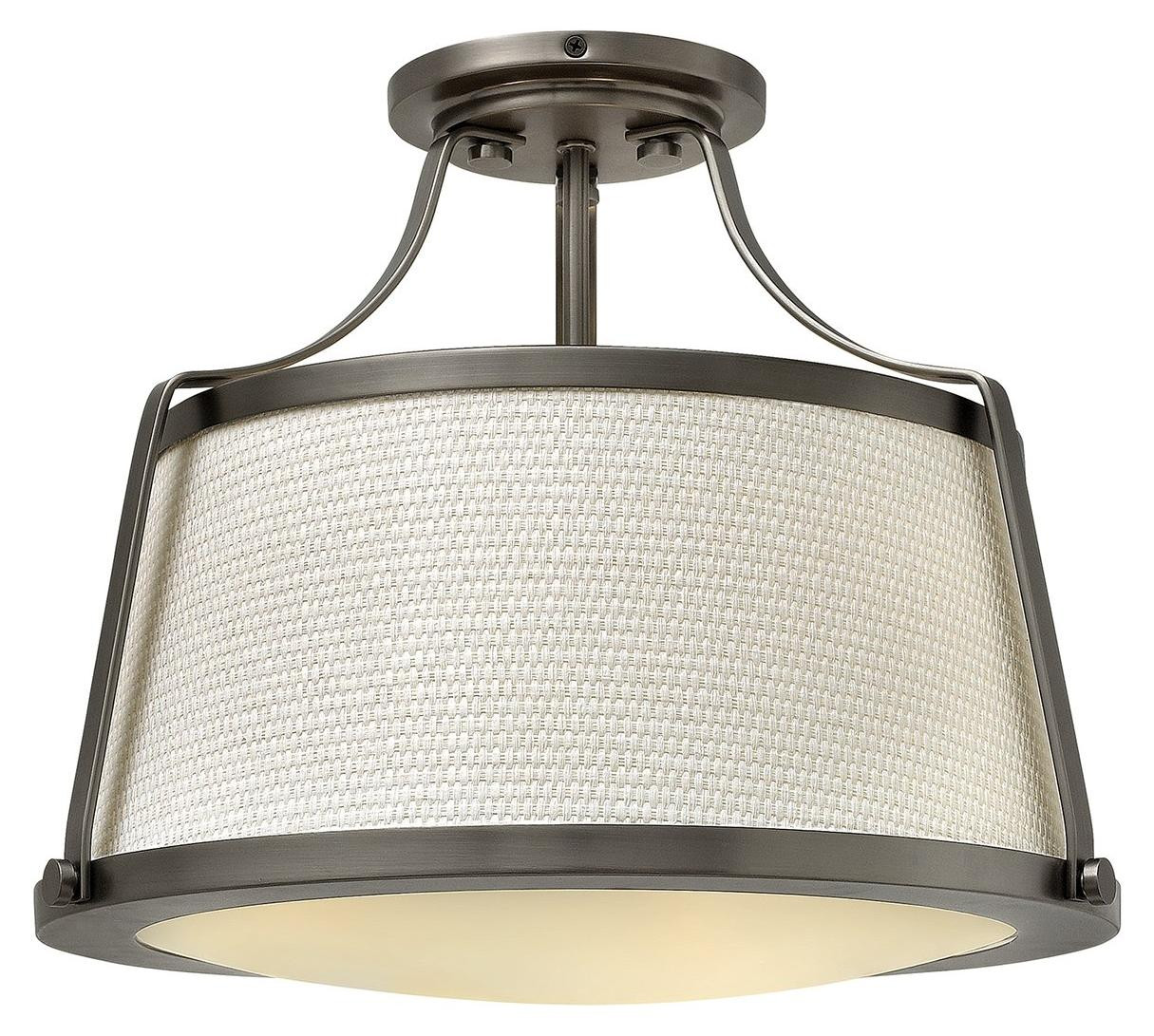 Hinkley Charlotte plafondlamp, 3-voudig, antiek nikkel