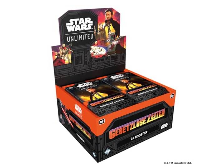 Asmodee, Star Wars: Unlimited Trading Card Game – Gesetzlose Zeiten Booster Display (24 Booster Packs), TCG für Kinder und Erwachsene, Alter 12+, 2+ Spieler, 20 Minuten, Deutsch
