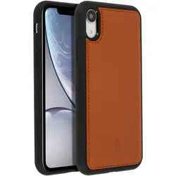 Akashi Schutzhülle aus Echtleder stoss- kratzfest für Apple iPhone XR – Kupfer (Apple iPhone XR), Smartphone Hülle, Braun