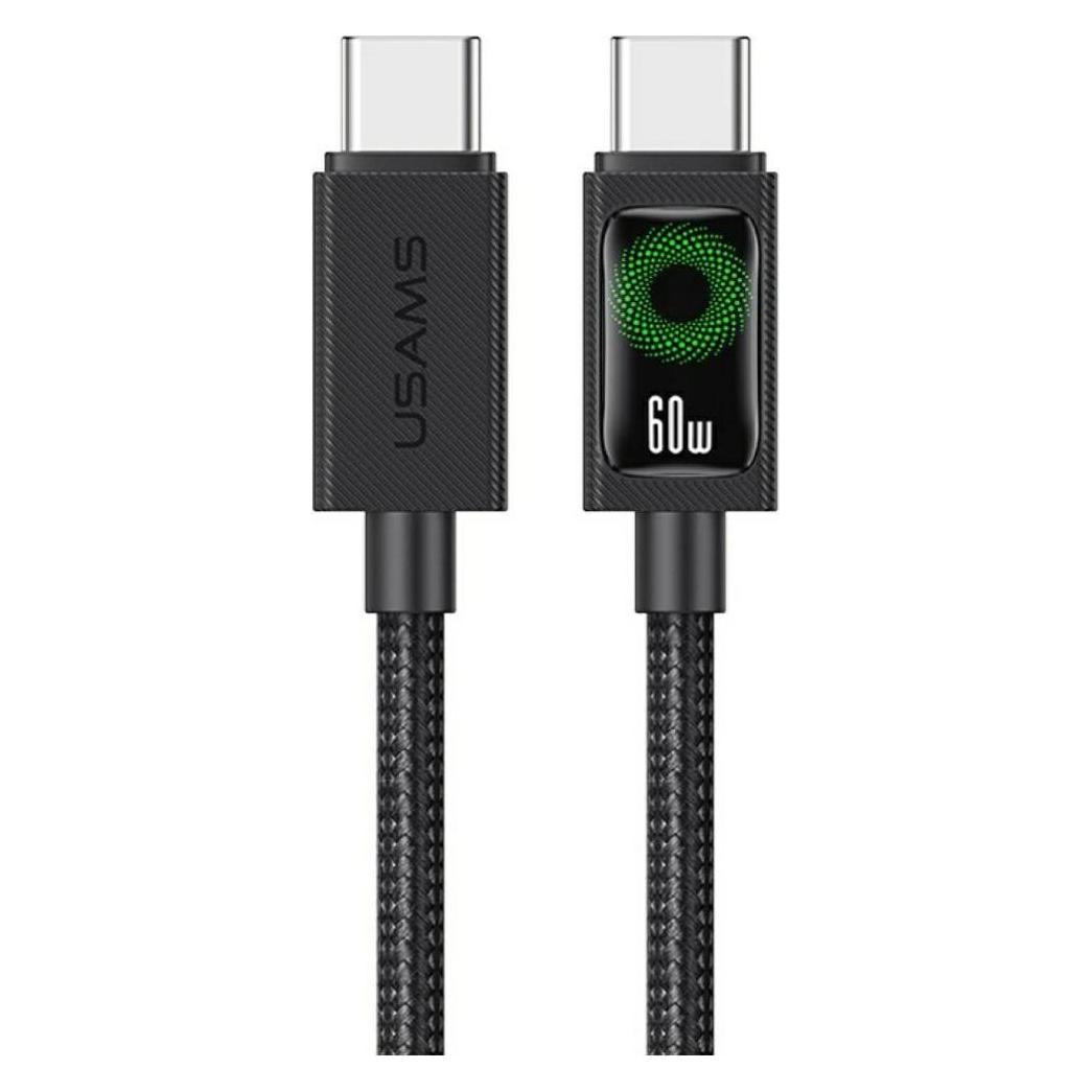 Usams Cable U92 60W USB-C to USB-C 1.2m black (1.20 m, USB 2.0, 60 W) (SJ773USB01)