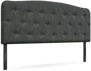 Costway Faux Linen Headboard with Adjustable Heights-Dark Gray