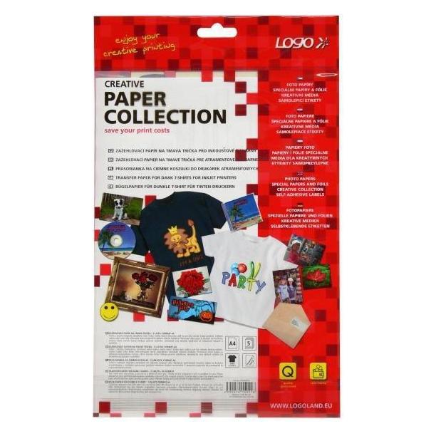 Logo Transferpapier zum Aufbügeln, dunkles T-Shirt-Papier, weiss, A4, Inkjet, L (15021) (15021)