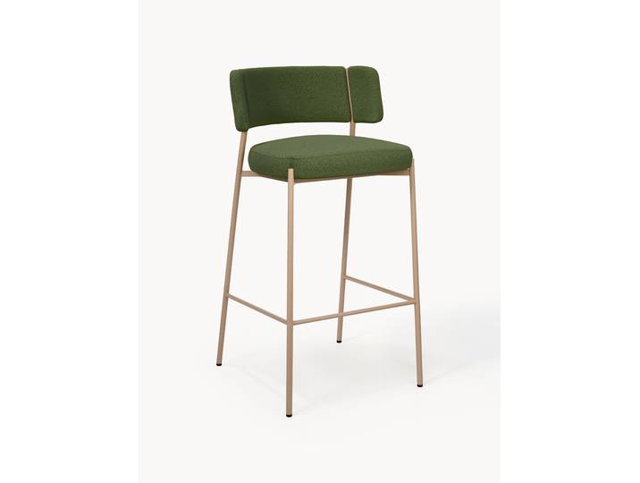 Tabouret de bar rembourré en bouclette Samantha