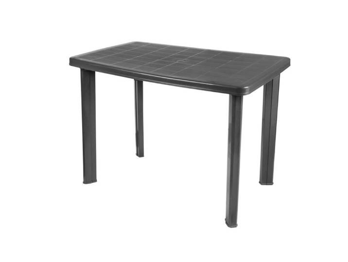 Table de jardin - GENERIQUE - Farreto - 100 x 70 cm - Gris anthracite - Plastique