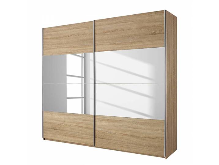 Schwebetürenschrank I 226 x 210cm Beige/Eiche Sonoma Dekor/Spiegelglas