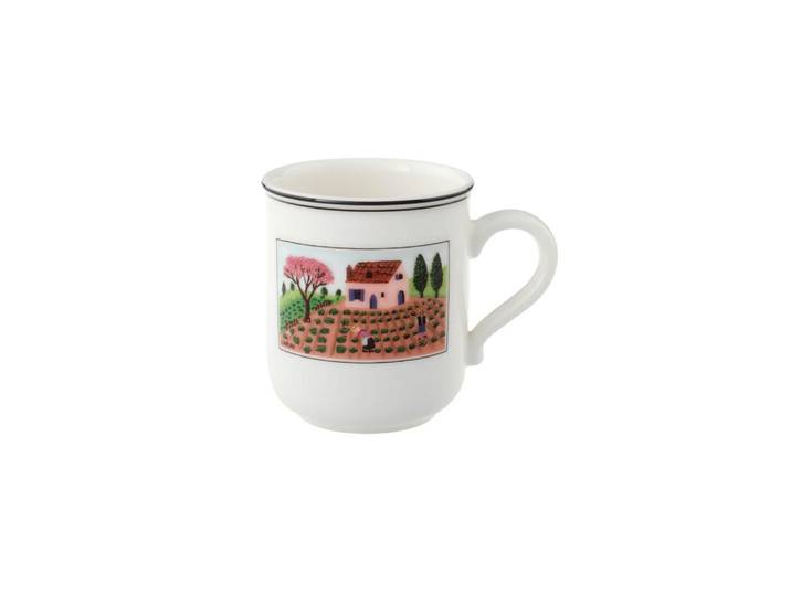 Villeroy & Boch Kaffeebecher Gärtner Design Naif bunt 300 ml, Mehrfarbig, Keramik, Rund, Geschirr, Tassen, Kaffeebecher