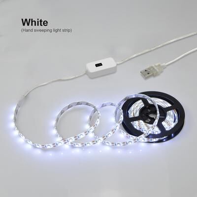 Universal Stock Smart Hand Wave LED Vanity Mirror Lights USB Waterproof Motion Sensor Light Strip cold White