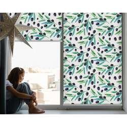 INNENROLLO - Fensterrollo - Rollo - 140x140 cm - Blätter und Pflaumen