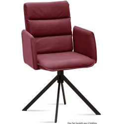 ARMLEHNSTUHL (4er-Set) Dulci 52x92x60 Schwarz/Marsala