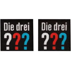 Mono Quick Die Drei??? Logo Set, Applikationen, Mehrfarbig