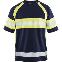Warnschutz T-Shirt mit UV-Schutz "3337" - XS - marine/gelb