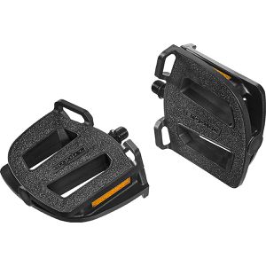 Ergotec Fahrradpedale EP-2, 9/16 Zoll, für Trekkingbike, Plattformpedale, rutschfest, aus Kunststoff, mit Reflektoren