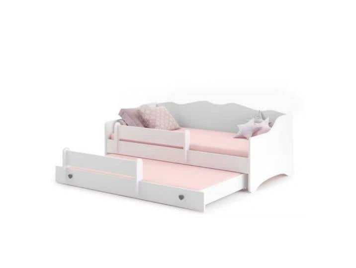 Lit enfant Lola Blanc + gigogne 160x80 cm avec matelas