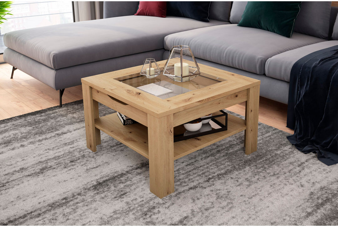 Alpen Home Hadlow Four Leg Coffee Table with Storage Light Brown