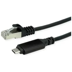 Roline 12.02.1169 (USB-C, RJ45 (1x)), Netzwerk Adapter, Schwarz