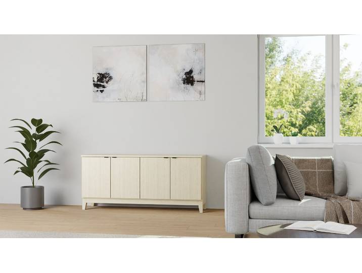 Sideboard mit Doppeltüren Eiche Weiß geölt