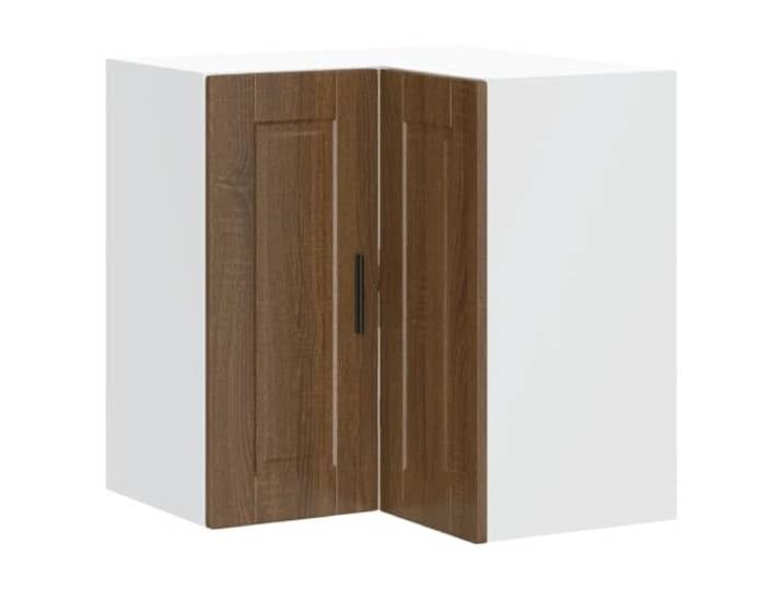 Helloshop26 02_0050409 Eckschrank für die Küche, funktionales Design, Aufbewahrung, 57 x 57 x 60 cm, Holz, Eiche, Braun