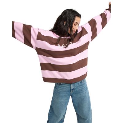 Sweatshirt ROXY "Strictly Stripes", Damen, Gr. XXL, pink lavender strictly stripe, Obermaterial: 60% Baumwolle, 40% Polyester., Sweatshirts Sweatshirt