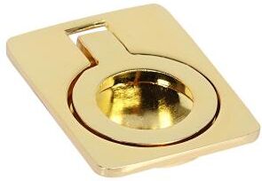 "Utopia Alley Kent Cabinet Ring Pull Knob - Vintage Cabinet Polished Gold Hardware with Hand, 1.6"""