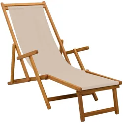vidaXL, Liegestuhl, Stabiler Eukalyptus-Holz-Sonnenlieger (61 cm)