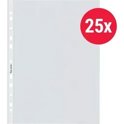 Bene Prospekthülle  DIN A4 Glasklar Transparent 80 Mikron PP (Polypropylen) Öffnung oben 11 Löcher 25 Stück