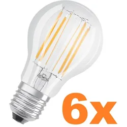 6er Aktionspack OSRAM E27 LED SUPERSTAR PLUS Leuchtmittel HD LIGHTING klar dimmbar 7,5W wie 75W universalweißes Licht 4000K 90 Ra