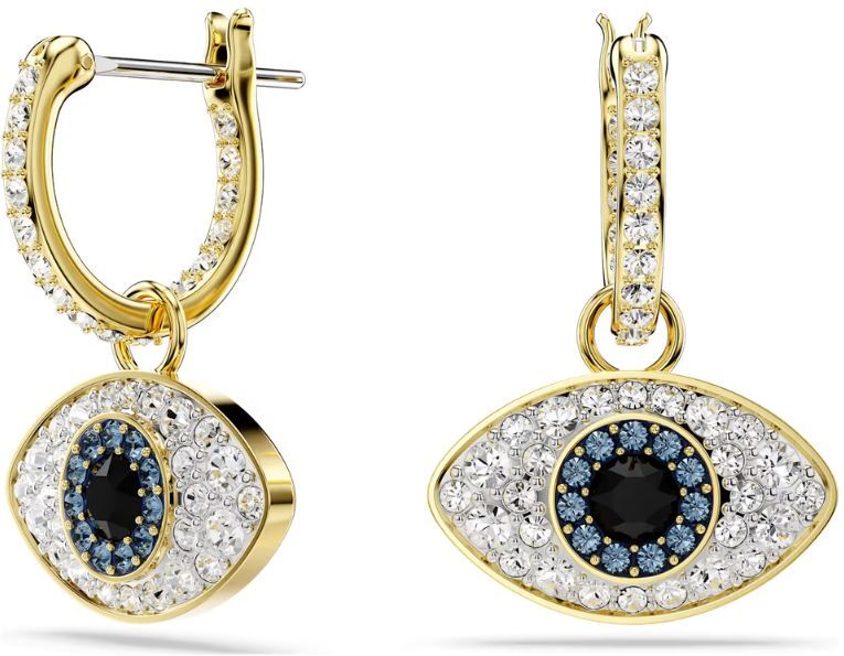 Swarovski Symbolica Evil Eye korvakorut, keltakullan värinen ja eriväriset