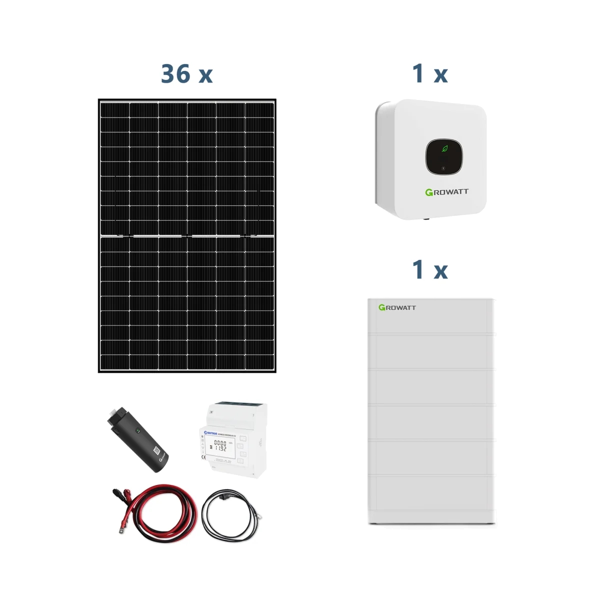 Growatt Solaranlage mit Stromspeicher MIN 4200-XH 4,2kW Hybridwechselrichter 1-phasig mit ARK 12,8XH Solarsp