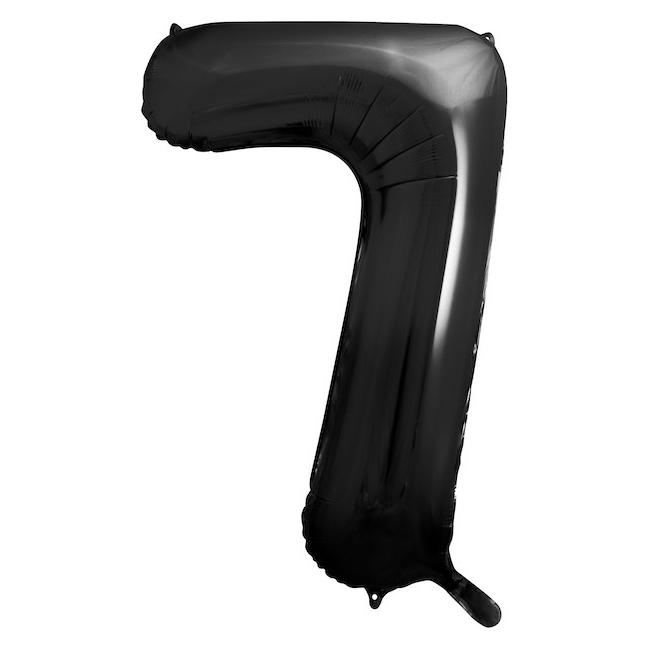 Partydeco Zahlenballon 7 Alu Schwarz 86cm (1x) (FB1M-7-010)