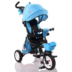Byox Dreirad Flexy Lux 3 in 1 Tricycle, klappbar, Gummireifen, drehbarer Sitz blau