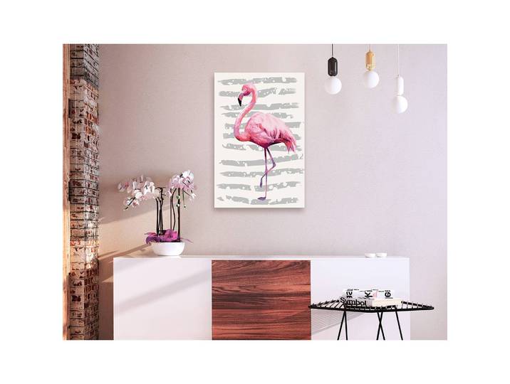 Peinture par numéro - Joli flamant rose Lin Rose foncé 40 x 50cm
