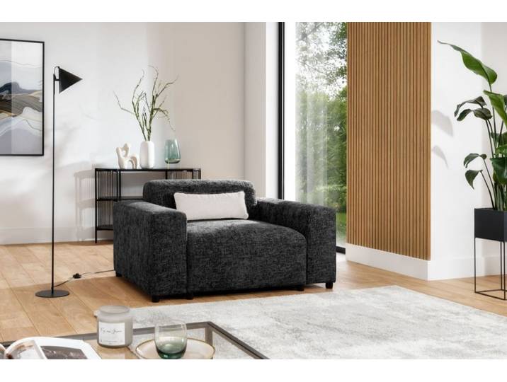 Designer Sessel Napoli - Grau - Stoff - Luxusbetten24