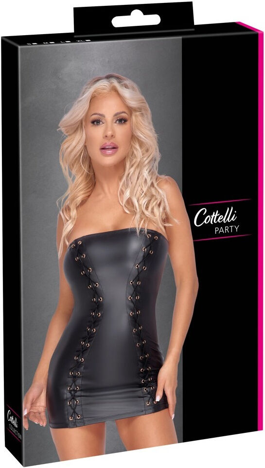 Cottelli PARTY Robe bustier courte avec œillets métalliques dorés rose