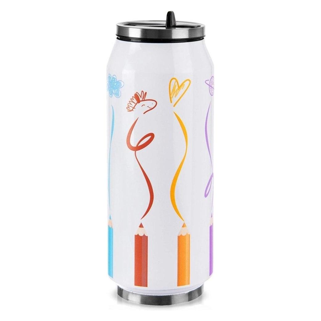 Orion Thermobecher, 500 ml, buntes Muster, luftdicht, Vakuumisoliert (0.50 l) (64599500)