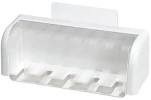 Uplift Treasures Punch Free Toothbrush Holder With Cover white