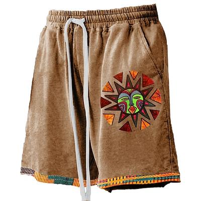 Herren Sonne Indische Kultur Badehosen Badeshorts Boardshorts Mittlere Taille Hawaiianisch Ethno-Stil Lässig Ferien Strand Kordelzug mit Mesh-Futter Elastischer Bund Designer Bekleidung