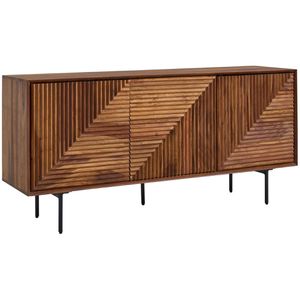 Wohnling Sideboard WL6.561, aus Massivholz, sheesham, mit 3 Holztüren, (B/H/T) 148 x 72 x 40 cm