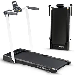 LETIX Elektrisches Laufband FoldPro 2in1 mit LCD-Display, Bluetooth & APP Funktion, für zu Hause und Büro, motorisiertes Fitnessgerät, Heimtrainer - Weiss